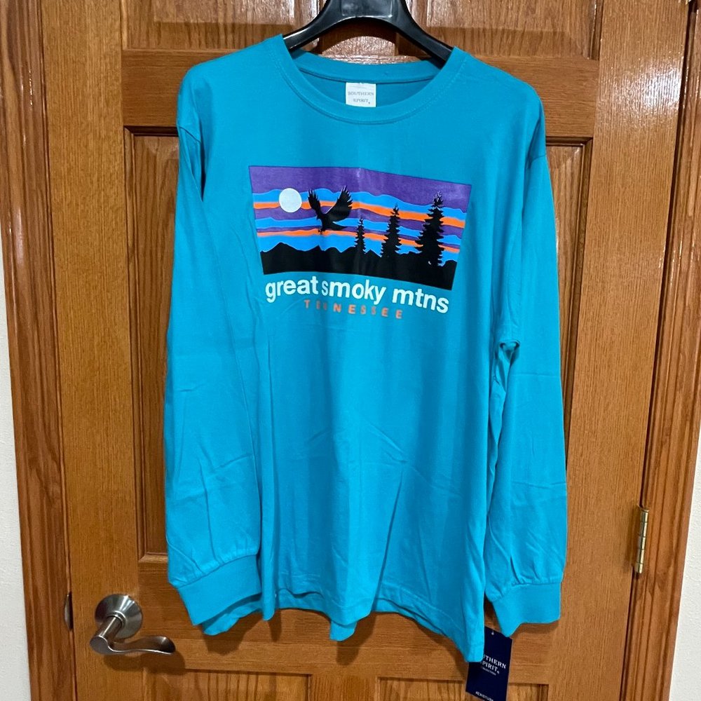 SOUTHERN SPIRIT Mens XL Great Smoky Mtns Tennessee Long Sleeve T-Shirt Shirt NWT